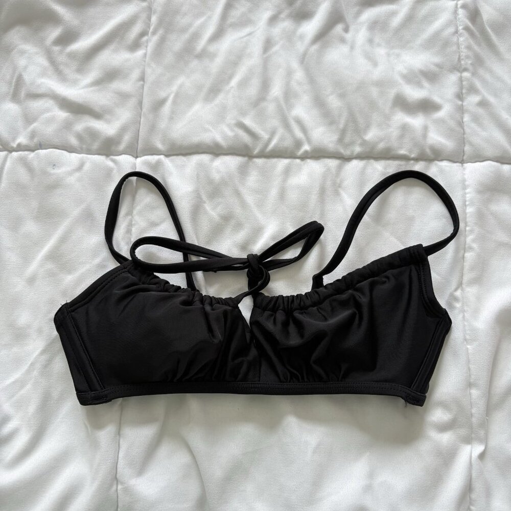 Womens Size Small Black Bikini‎ Swim Top Padded Beach Summer Grunge Gothic
